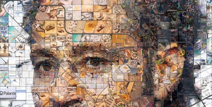 Imagen de Charis Tsevis, 2023. Se creó utilizando capturas de pantalla del software de Palantir e imágenes de aplicaciones reales. Recuperada de Flickr. CC BY-NC-ND 2.0