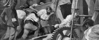 Nosotros, los vagos "La Cruz del Trabajo". Dibujo de Vicente Cutanda, 1897. Obra de dominio público.