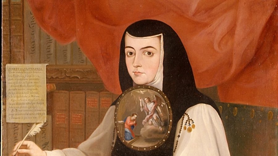 Retrato de Sor Juana Inés de la Cruz por Andrés de Islas, 1772. Obra de dominio público.