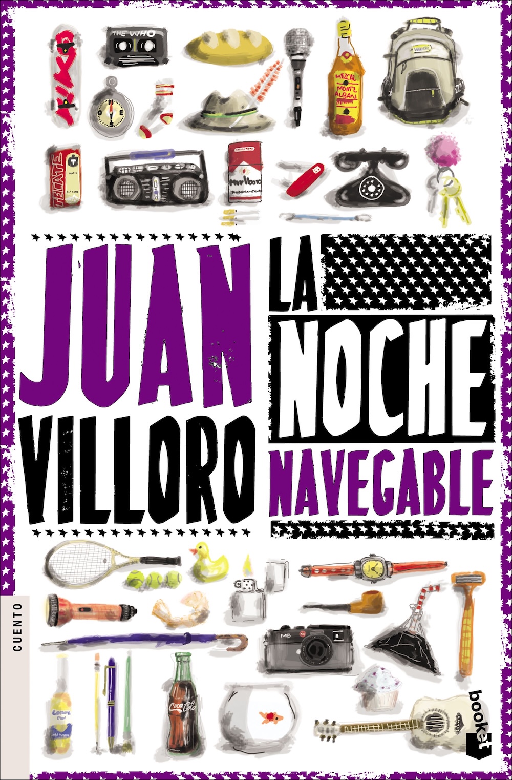 Portada de "La noche navegable", Juan Villoro. Editorial Booket, 2014.